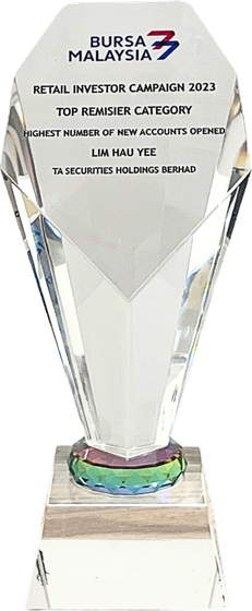 Bursa Malaysia award 2023 trophy — Retail Investor Campaign, Highest Number of New Accounts Opened
